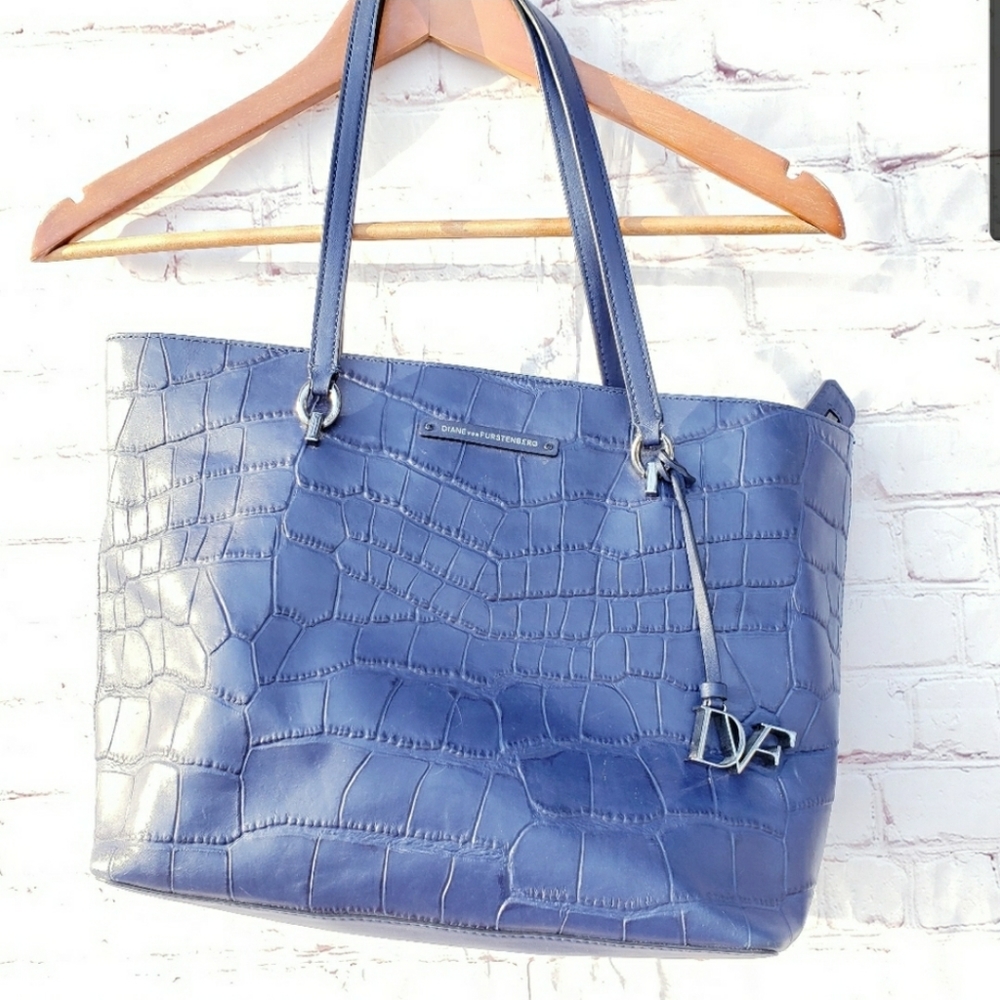 DVF Embossed Croc Tote